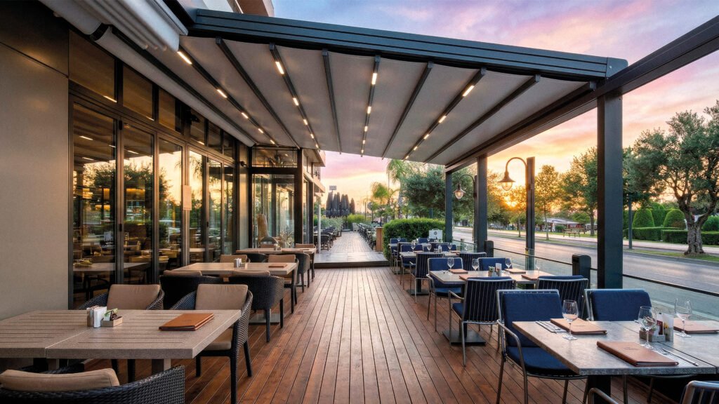 Restoran Açılır Kapanır Tente